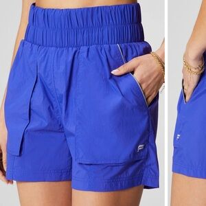 Fabletics ULTRA HIGH-WAISTED PIPED NYLON SHORT, size small